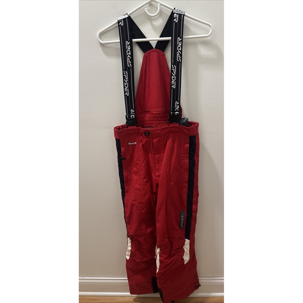 Kids Snowboard Bibs SPYDER XT 2,000mmPants Youth Size 18 Ski Red Insulated